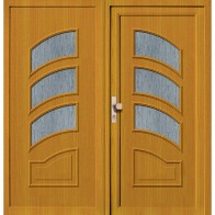 DV-343D 2-flügelige Kunststoff Haustür