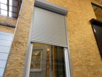 MFZ Innen Ausstellung - 1 flügelige Kunststoff Balkontür mit Vorbau Rollläden & Rolladenpanzer 8/37 mm